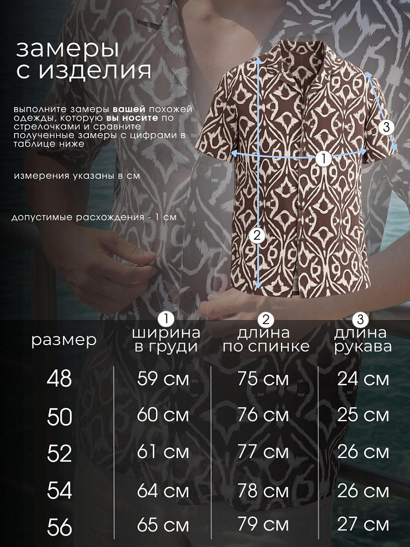 Рубашка мужская "Шамбала"_М114/кофейный